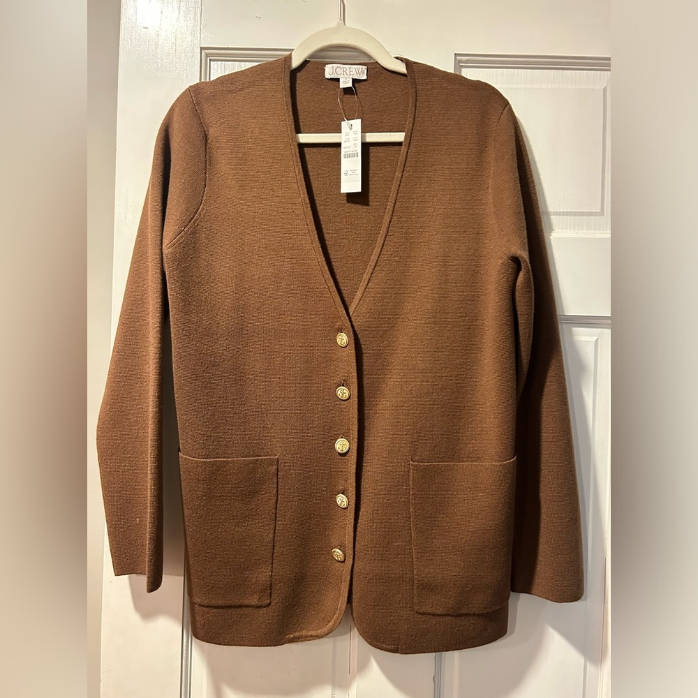 J Crew Giselle V-Neck, Heather Walnut size small